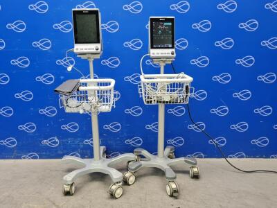 2 x Edan iM3 Vital Signs Monitor on Rollstand