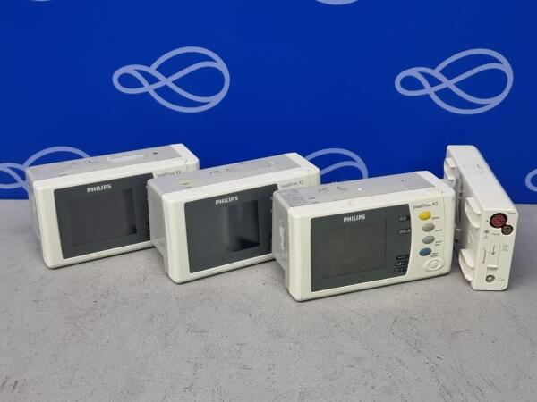 3 x Philips Intellivue X2 Transport Monitor, 1 x Philips M3015A Microstraem CO2 Gas Module