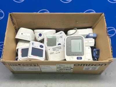 Box Of Assorted Digital Sphymanomters & Digital SPO2 Finger Clip Pulse Oximeters