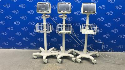 3 x Philips Efficia CM100 Patient Monitors on Rollstands