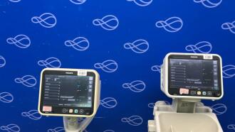2 x Philips Efficia CM100 Patient Monitors on Rollstands - 2