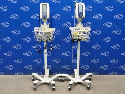2 x Welch Allyn Spot Vital Signs Monitor on Rollstand
