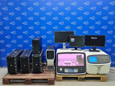 1 x Thermo Fischer Scientific Ion Torrent GeneStudio S5 Semiconductor Sequencer and 1 x 4247 Ion Chef Instrument with Assorted PC Towers and Monitors
