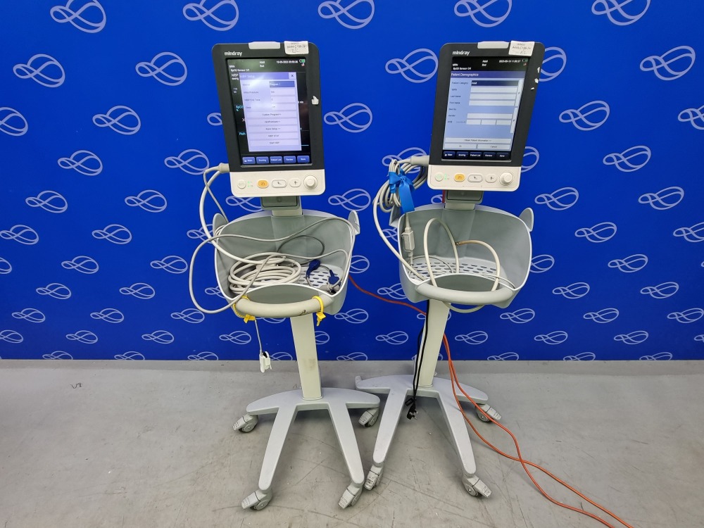 2 x Mindray VS900 Vital Signs Monitors On Rollstands