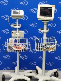 Philips IntelliVue MP5 Patient Monitor, and IntelliVue MP2 Transport Monitor on Rollstands - 2
