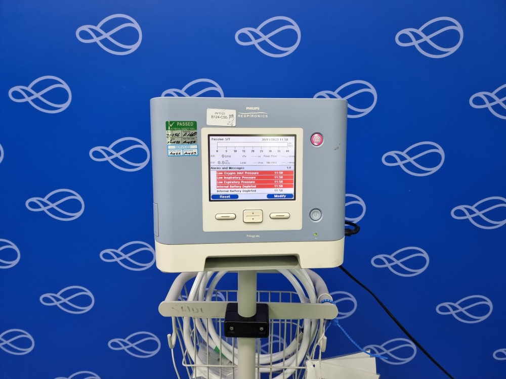 Philips Respironics Trilogy 202 Ventilator on Rollstand