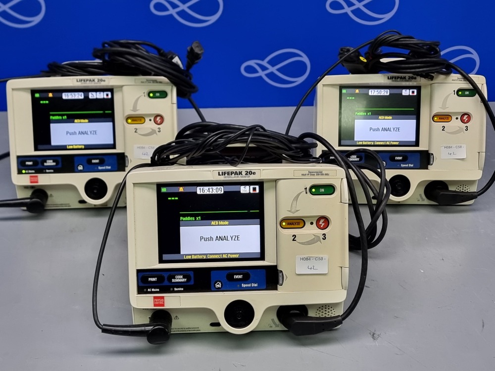 3 x Physio Control Lifepak 20e Defibrillator