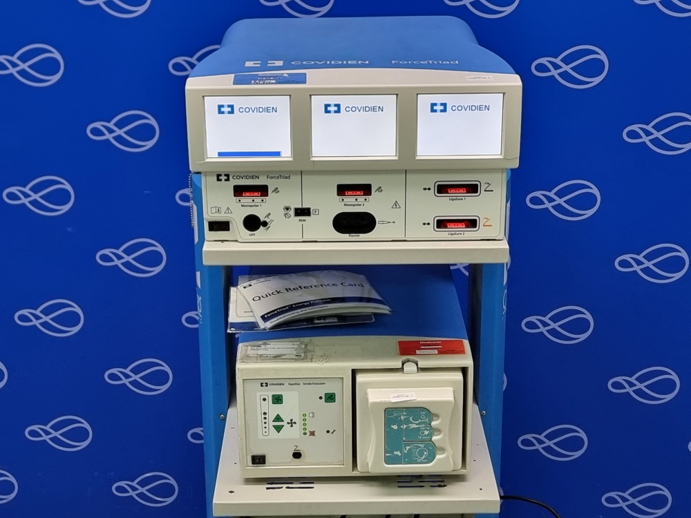 Covien Force Triad Diathermy and Covidien Rapidvac Smoke Evacuator on Trolley