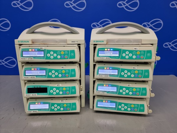 8 x Braun Infusomat Space Infusion Pumps in 2 x Docking Stations