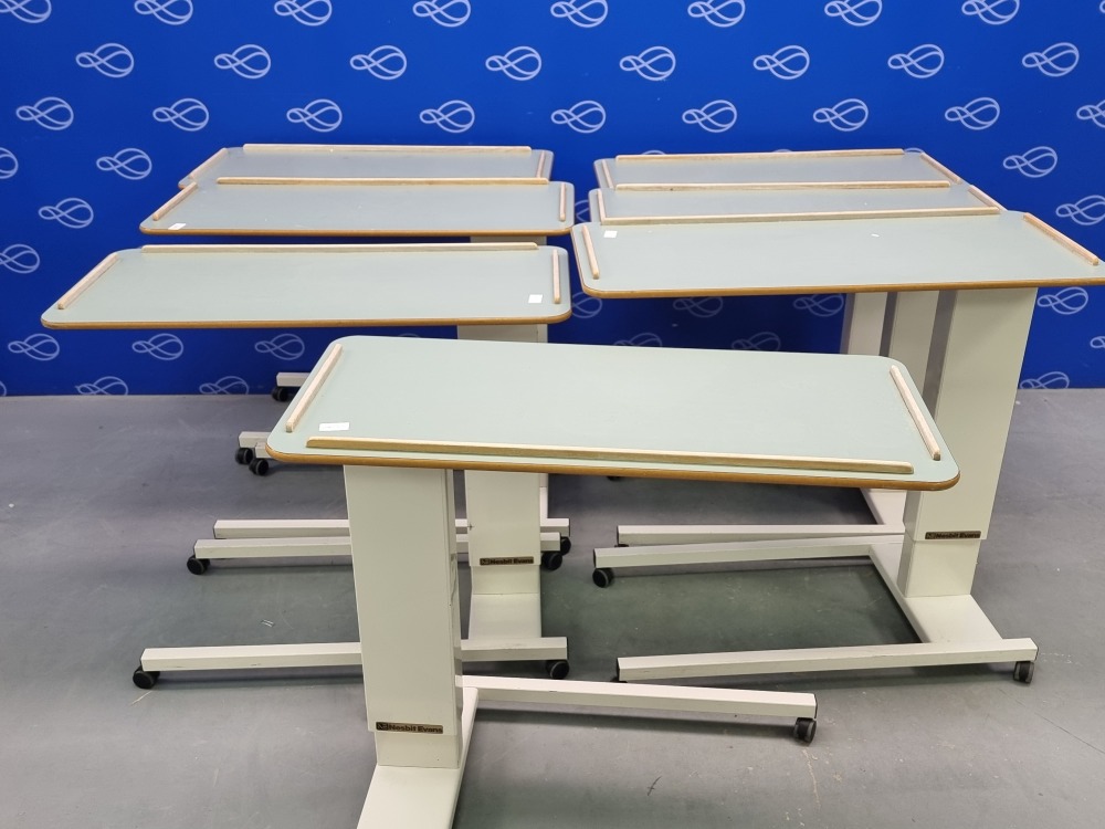 7 x Nesbit Evans Overbed Tables