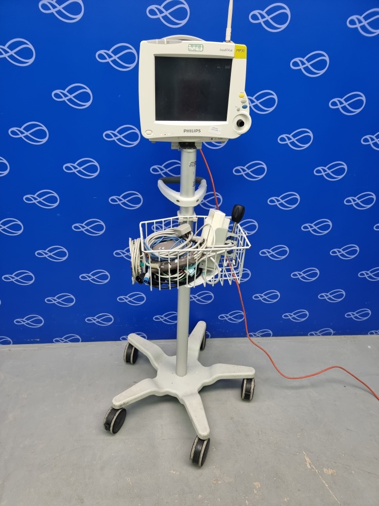 Philips IntelliVue MP30 Patient Monitor on Rollstand