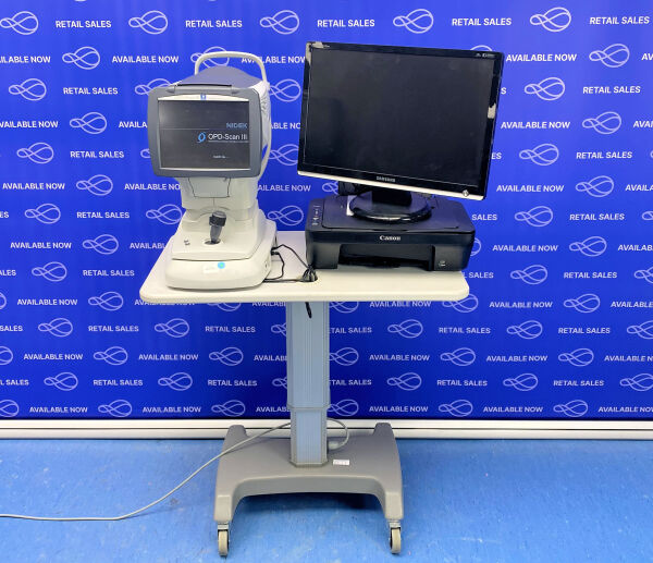 Nidek OPD Scan III Refractive Power/Corneal Analyser on Table *Slight damage to head rest*