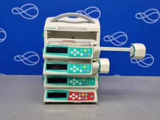 2 x Braun Perfusor Space Syringe Pump and 2 x Braun Infusomat Space Infusion Pumps with Braun SpaceStation Docking Station