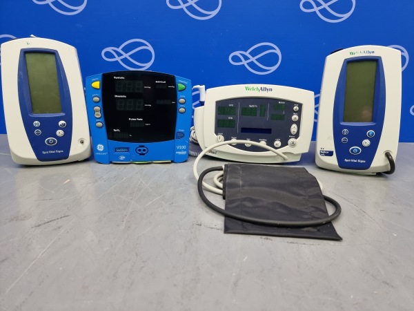 2 x Welch Allyn Spot Vital Signs Monitor, 1 x Welch Allyn Series 53STP Vital Signs Monitor and 1 x GE Dinamap V100 Vital Signs Monitor