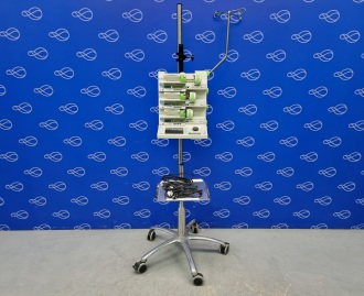 Fresenius Kabi Orchestra Base Primera with Three Fresenius Kabi Orchestra Module DPS Visio Syringe Drivers on One Dripstand