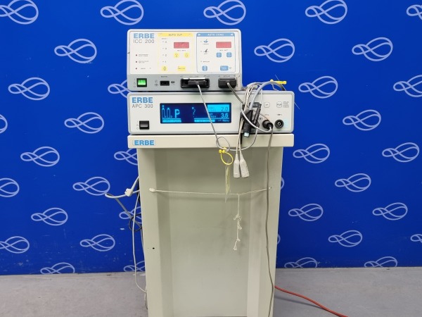 Erbe ICC 200 Diathermy and APC 300 Argon Plasma Coagulator on Trolley