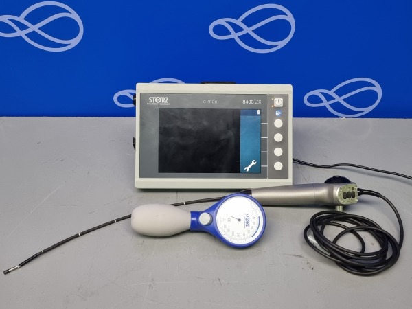 Karl Storz C-Mac 8403ZX Laryngoscope Monitor with Storz 11101CM RhinoLaryngoscope