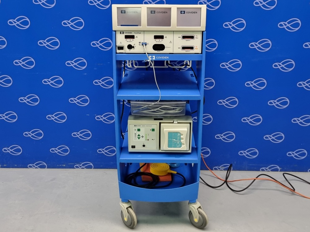 Covidien Force Triad Diathermy and Covidian Rapidvac Smoke Evacuator on Trolley