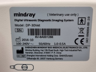 Mindray DP-30 Vet Ultrasound Scanning System - 2