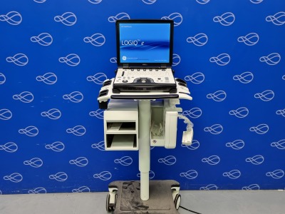 GE Logiq e Portable Ultrasound on Trolley