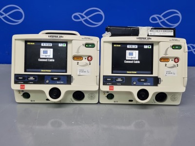 2 x Physio Control LifePak 20e Defibrillators with Pacing